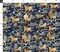 Year Toile Chinoiserie Lunar Japanese Pagoda Gold Blue Chinese Spring Landscape Custom Printed Fabric by Spoonflower Various Fabrics by the Yard or Fat Quarter